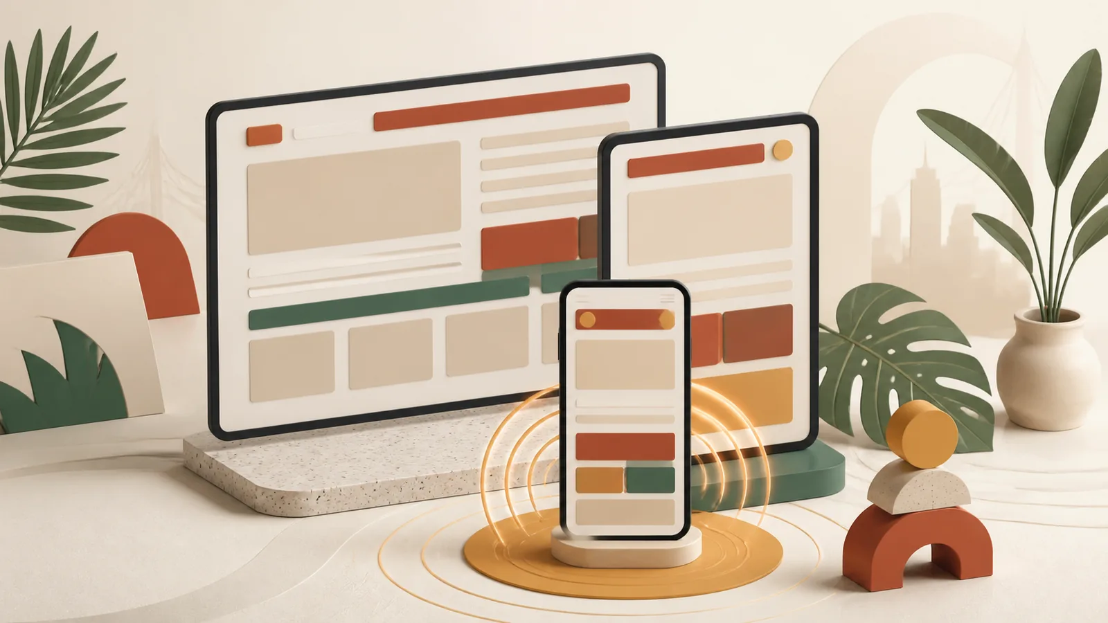 Ambiente digital brasileiro com leitura responsiva e conexão móvel